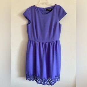 Chelsea Rose Fitted Dress - Lace Hem - Size 12